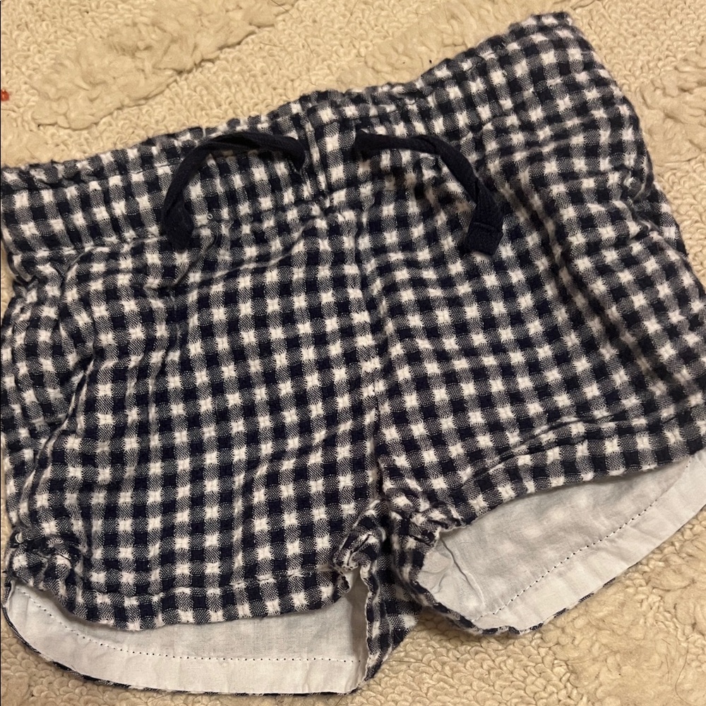 Cat & Jack Navy and White Gingham Shorts